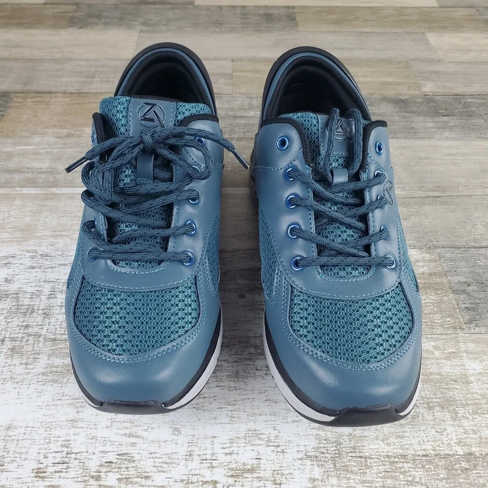 Zeba‎ Hands-Free Slip On Mens Shoes Sz 10.5 Athletic Blue Lace-Up Sneakers